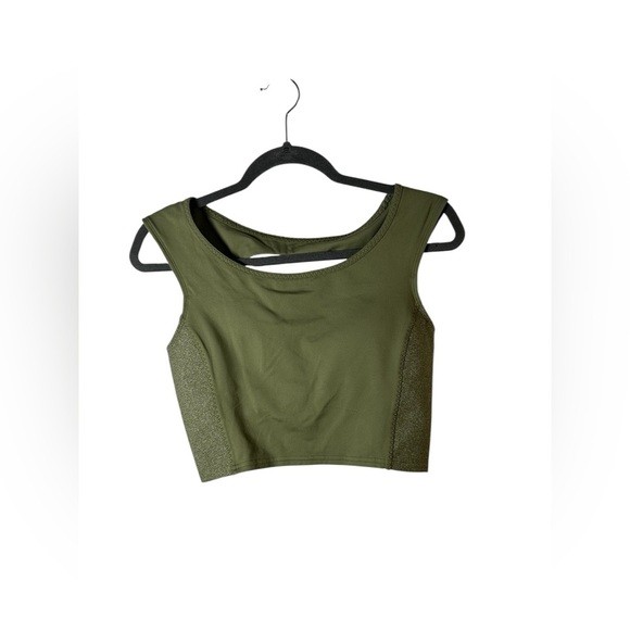 Under Armour Olive Green Fitted Crop Sports Bra Size S - Picture 1 of 7